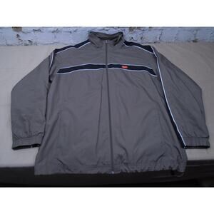 Vintage Y2K Nike Mini Swoosh Full Zip Windbreaker Jacket Mens Large Gray/Orange